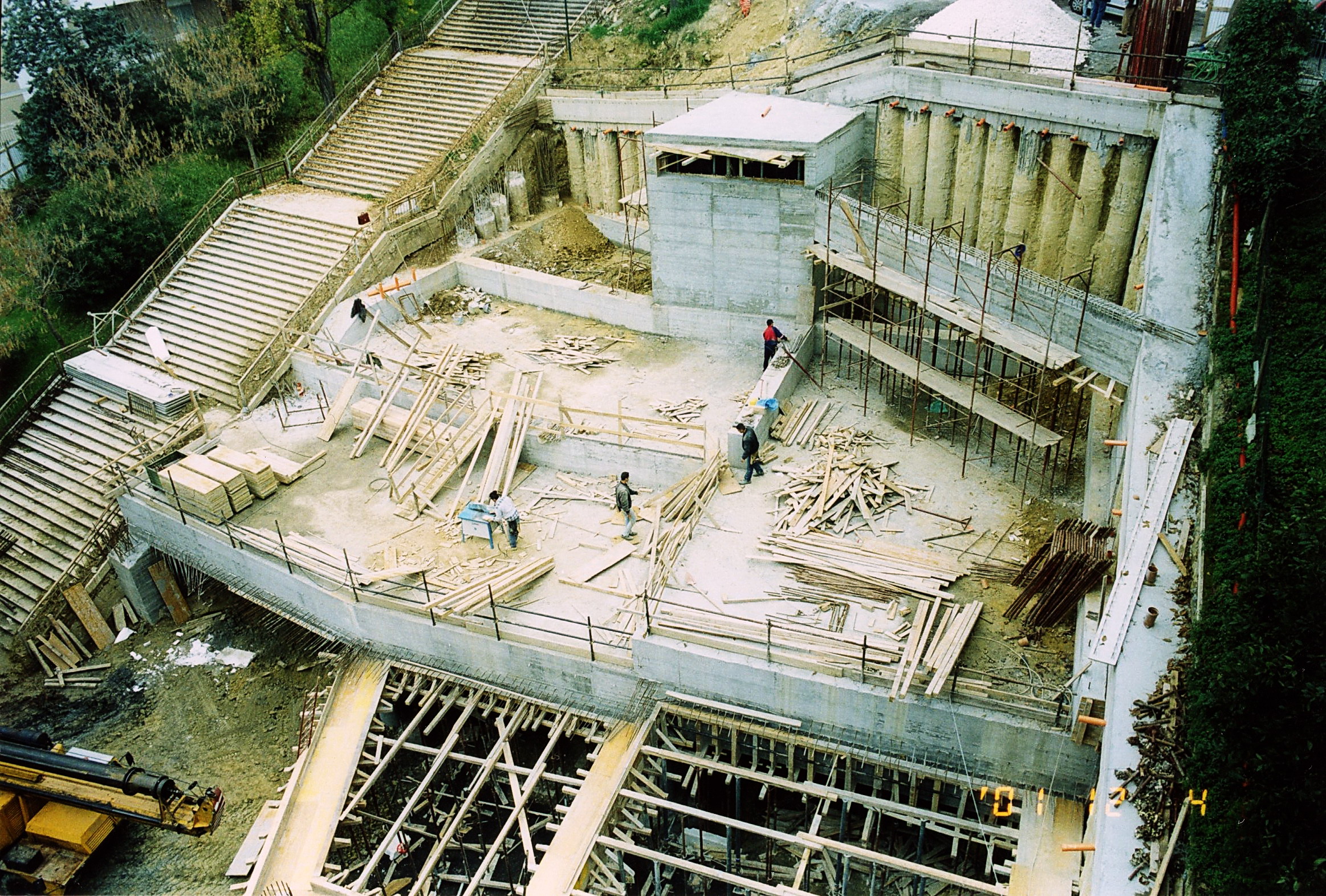 vista dall'alto durante la realizzazione