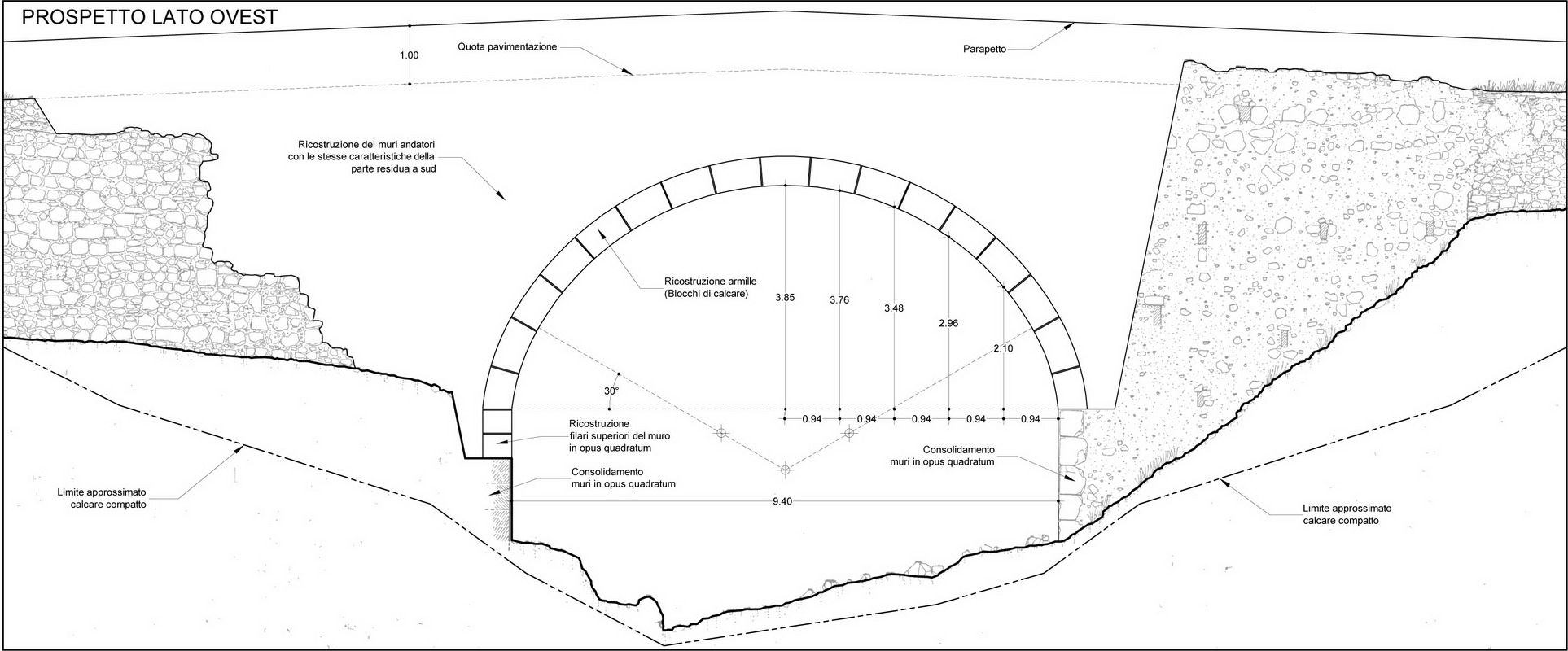 Progetto esecutivo: sezione longitudinale