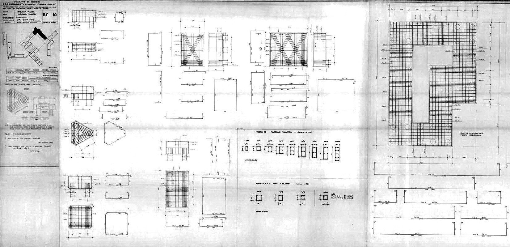 Edifici 9 e 10 plinti (soluzione iniziale su pali) e pilastri