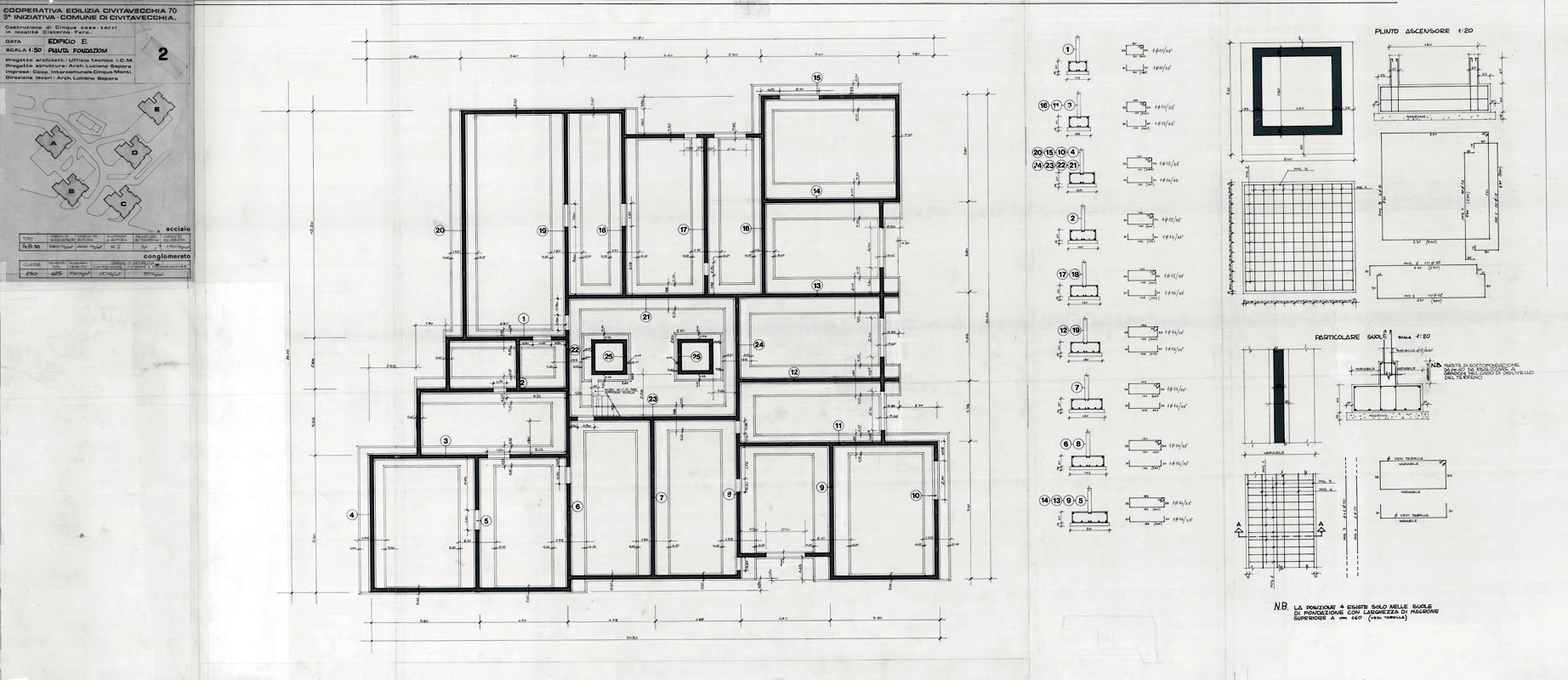 Carpenteria fondazione di uno degli edifici